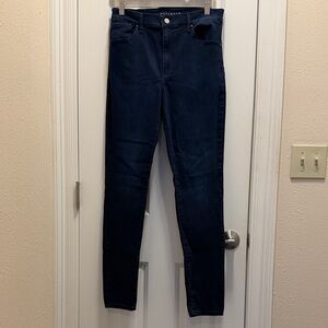 Dark Blue High-Waisted Skinny Jeans